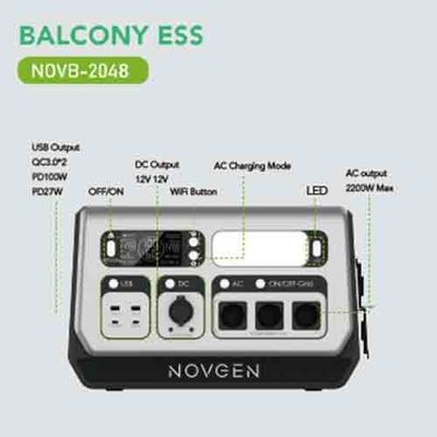 屋外バルコニー発電所 2048Wh Lifepo4 携帯発電所